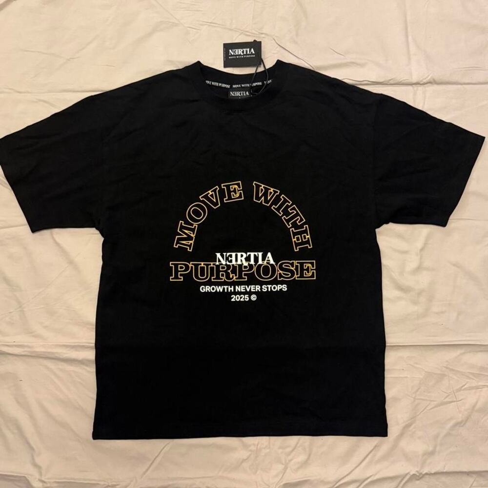 Nertia black graphic tee t shirt